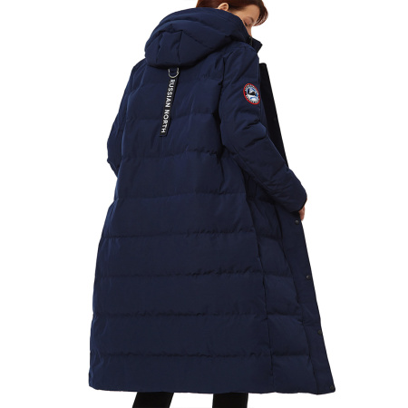 Длинное пуховое женское пальто MATE. Цвет: Синий