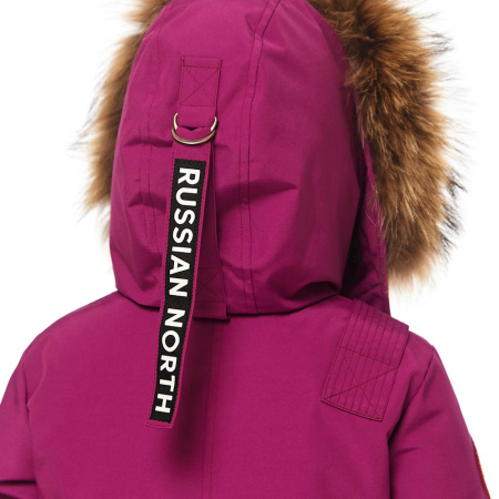 Теплая зимняя куртка UMKA для девочек. Цвет: Розовый